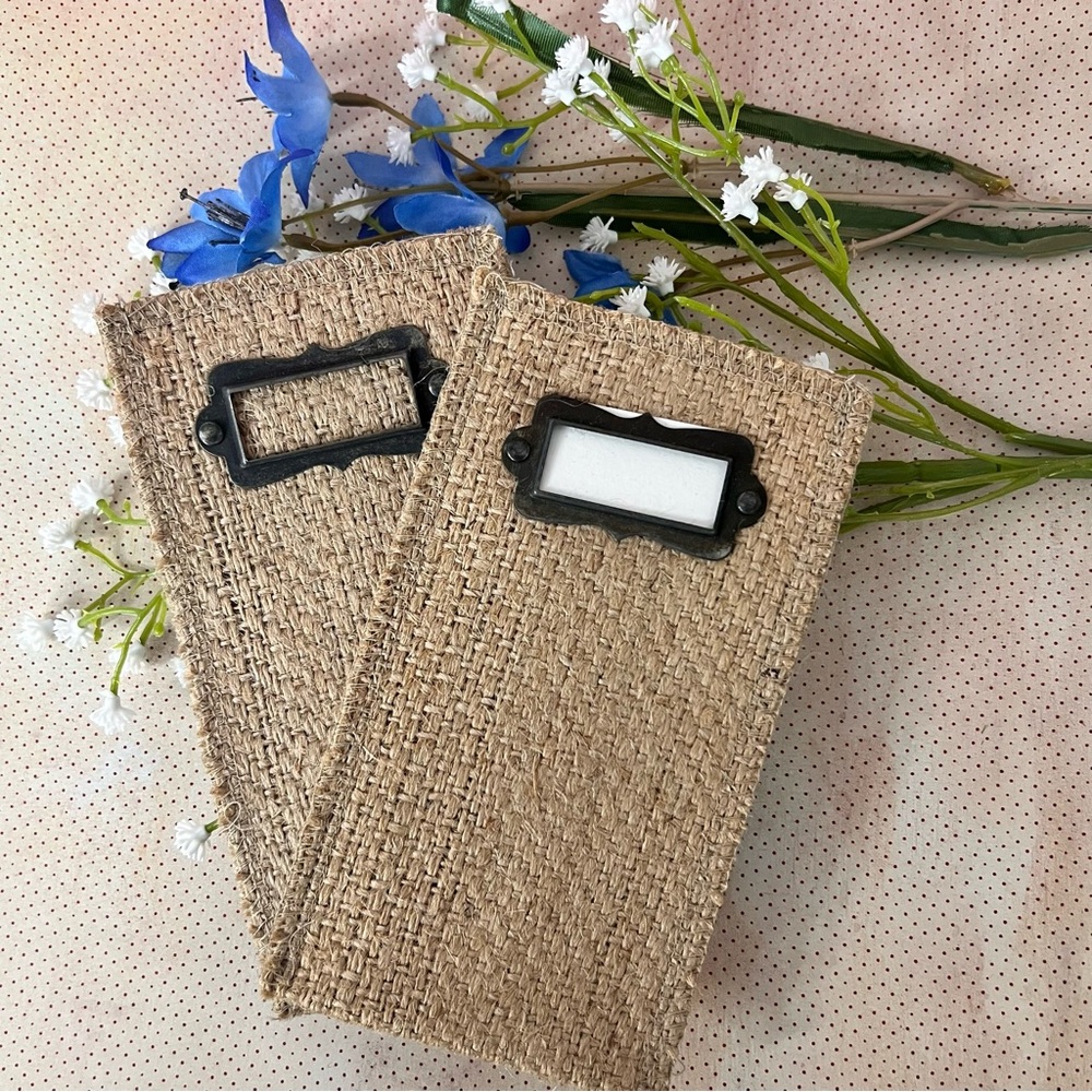 Cutlery Couture Jute Fiber Rustic Silverware Place Setting Pouches Package of 8